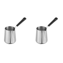 2X 600Ml Milk Butter Warmer Pot, Turkish Coffee Pot, Stainless Steel Stovetop Melting Pot with Spout for Tea,Heating