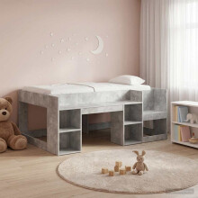 vidaXL Kids'Bed Frame with Storage Concrete Grey 80 x 160 cm