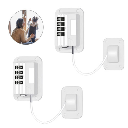 Fridge Lock with Code, Pack Of 2 Fridge Locks, No Drilling, Fridge Locks for Refrigerators, Wine Cooler, Window Drawer 2