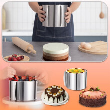 Verstellbarer Tortenring Aus Edelstahl 6 Bis 12 Zoll, 6 Zoll Hohe Backringe Aus Edelstahl, Runde Kuchenformen