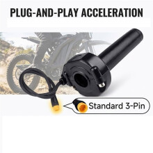 Ebike Full Twist Throttle, 3 Pin Style Ebike Throttle Kit, Protecting Quick Twist Throttle for Macfox X1 HappyRun
