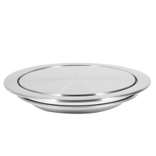 2X Kitchen Flap Lid Stainless Steel Flush Recessed Built-in Balance Flap Cover Trash Bin Garbage Can Trash Lid
