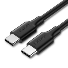 Cabo Ugreen USB-C para USB-C PD, QC, 3A, 480mbps, 1,5m - Preto