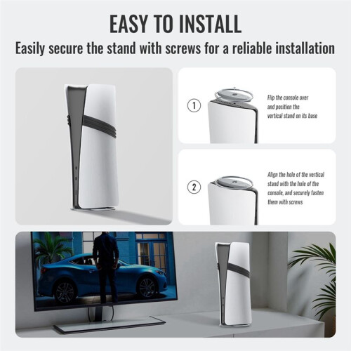 Vertical Stand Game Console Host Stand Anti-Slip Base Stand Replacement for PS5 Pro/PS5 Slim/PS5 Console 2