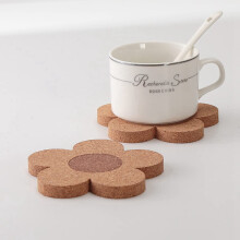 24PCS Cute Coasters for Drinks,Absorbent&Reusable Coaster Set 4Inch Cork Flower Shape Coasters for Coffee,Tea Cup Mat