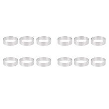 12Pcs 6cm Tart Ring Stainless Steel Tartlet Mold Circle Cutter Pie Ring Heat-Resistant Perforated Cake Mousse Molds