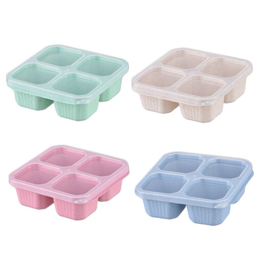 Bento Box-Reusable 4-Compartment Meal Prep Containers,Perfect Food Storage Containers, Compact and Stackable 1