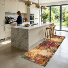 (Vibrant Traditional Rug 10ft x 2.7ft) Aspire Homeware Premium Cashmere Runner Rug 80x300cm Non-Slip Rubber Base