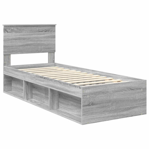 VidaXL vidaXL Bed Frame Grey Sonoma 75 x 190 cm Solid Pine Wood 2