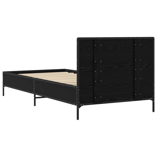 VidaXL vidaXL Bed Frame with Headboard Black Oak 80 x 200 cm Engineered Wood 1