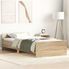 vidaXL Bed Frame with Headboard Sonoma Oak 80 x 200 cm Engineered Wood
