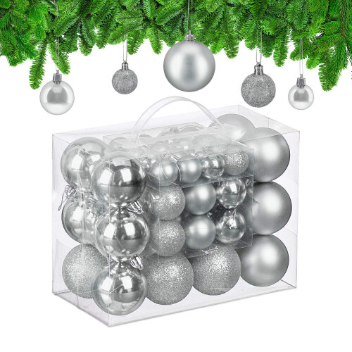 Christbaumkugeln-Set, 50-teilig, Kunststoff-Ornamente 1