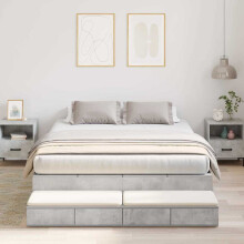 vidaXL Storage Bed Frame Concrete Grey 150 cm Engineered Wood
