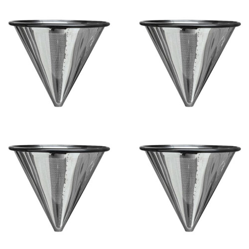4X Permanent Coffee Filter Coffee Filter Permanent Filter Gold Filter Metal Strainer Stainless Steel