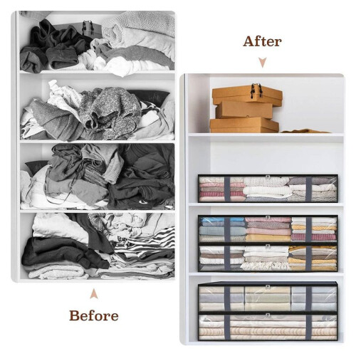 Storage Bags, Clothes Storage, Under Bed Storage Containers with Durable Handles, Capacity Storage Bins, Foldable 6Pcs 2