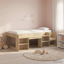 vidaXL Kids'Bed Frame with Storage Sonoma Oak 75 x 190 cm