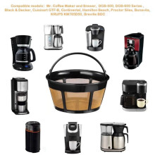 4x Reusable Coffee Filter, Basket Coffee Filters 8-12 Cup Replacement Coffee Filter with Stainless Steel Mesh Bottom