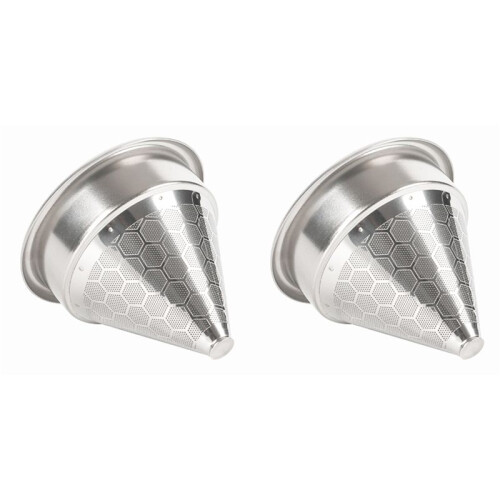 2pcs 58mm Filter Basket with Pour over Coffee Dripper Compatible with 58mm Bottomless Portafilters