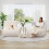 (Beige) Lazy Floor Sofa Ergonomic Design Couch Fireside Chair 3