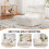 (Beige) Lazy Floor Sofa Ergonomic Design Couch Fireside Chair 4