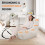 (Beige) Lazy Floor Sofa Ergonomic Design Couch Fireside Chair 5