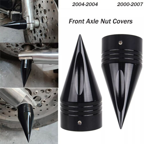 Front Axle Nut Covers Caps Black for  Dyna Electra Road King Glide 2