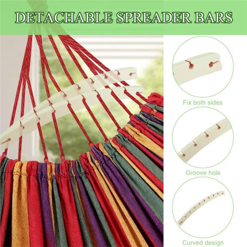 Conjunto de 2 Barras de Madeira Destacáveis para Rede de 40 cm (15,75 Polegadas) para Uso Externo 2