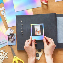 Metallic Holographic Card Shiny Mirror Paper Sheets, Reflective Post Board Size 8.5 X 11 Inch 50 Pack