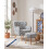 Beliani Armchair TUMBA with Footstool Fabric Multicolour 3