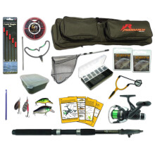 Hunter Pro 10ft Travel Fishing Kit: Telescopic Carbon Rod, Reel, Holdall & Tackle
