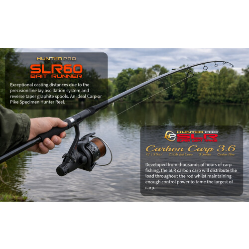 SLR60 Baitrunner Reel & 3.6m Carbon Carp Rod 1