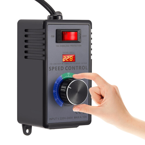 Motor Speed Controller, AC220-240V Motor Fan Speed Controller 10A Max 4000W Power Electronic Voltage Regulator, Overload Protection 1