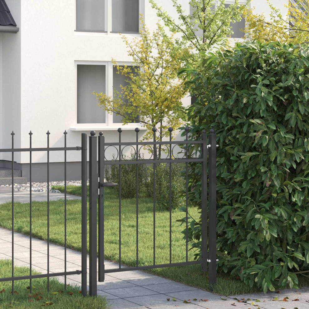 Vidaxl Fence Gate Horst 100 X 100 Cm Metal Black Lockable