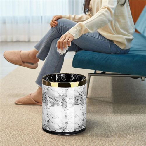 MüLl Eimer, Marmor Muster 10L MüLl Eimer Eimer Durchmesser Abfall Eimer Wohnzimmer und Badezimmer KüChe MüLl Eimer MüLl Eimer
