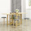 Set of 4 Upholstered Stools Stackable Wooden Legs Grey 4