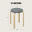 Set of 4 Upholstered Stools Stackable Wooden Legs Grey 5