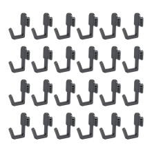 24Pcs Pegboard Hooks J Shape Pegboard Hook Peg Board Tool Organizer Accessories, Black