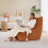 (Brown) Lazy Floor Sofa Ergonomic Design Couch Fireside Chair 2