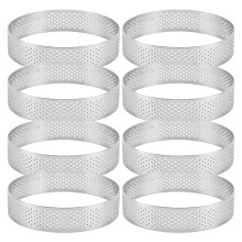 8 Pack Torten Ringe Aus Rostfreiem Stahl, HitzebestäNdiger Perforierter Kuchen Mousse Ring, Kuchen Ring Form, Runde Kuchen Backen Werkzeuge