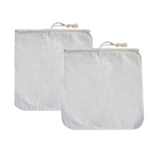 2 Pack Organic Reusable Cold Coffee Brew Filters Bag,12 Inch Wine Brewing Filters Eco-Friendly Mesh Cotton Filter