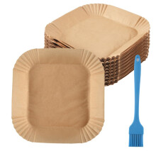 Baking Paper for Hot Air Fryer Square (20 cm), Pack of 100 Airfryer Baking Paper Disposable Non-Stick Paper Waterproof