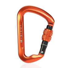 D-Shaped Auto-Lock Carabiner 30kN Heavy Duty Rock Climbing Carabiner RockLock Screwgate or Twistlock Carabiner Orange