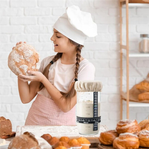 Sourdough Bread Fermentation Kit with Date Marking Feeding Bands and Proofing Baskets 2