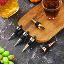 50 Pieces Blank Bottle Stopper with Threaded Post Metal Wine Stopper Inserts Set Hardware for Wood Turning DIY Project