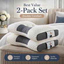 2 Pack Cervical Orthopedic Neck Pillows for Shoulder Pain Relief, Ergonomic Support