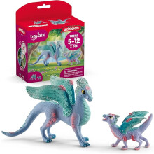 Schleich Bayala - 2 PC Flower Dragon and Baby Toy Set - Cute Dragon Figurines for Girls and Boys - Kids Ages 5+ | 70592