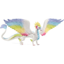 schleich Bayala - 13" Rainbow Dragon Figurine with Movable Wings - Winged Mythical Creature Figure with Glittering Body - Kids Ages 5+ | 70728