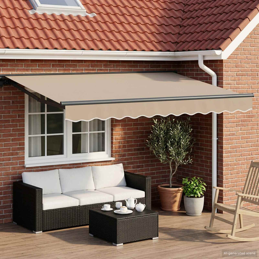 Vidaxl Electric Retractable Awning Beige And Anthracite 3.5 X 2.5 M