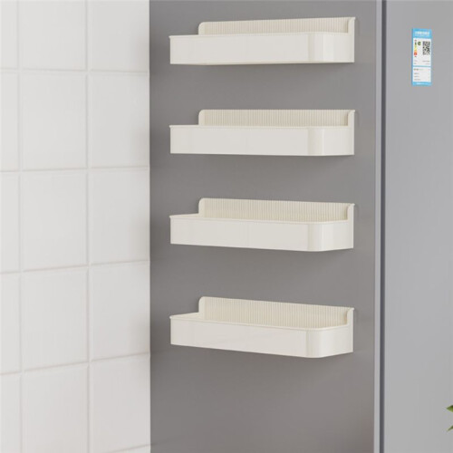 Magnetic Kitchen Shelves for Refrigerator Side - White Plastic Spice Seasoning Rack, Multi-Function Household Organizer 1