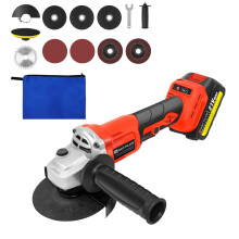 21V Cordless Angle Grinder 115mm Brushless Motor with 3 Variable Speeds for Metal Cutting and Grinding